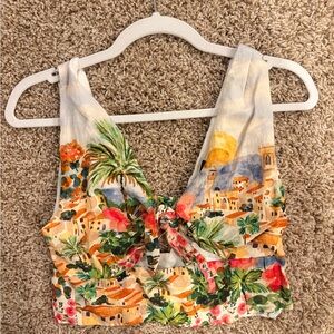Zara Floral Tropical Print Women's Top